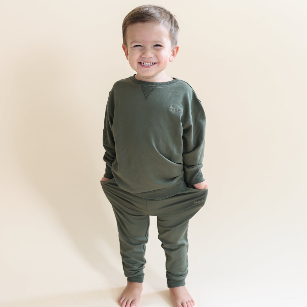 Olive Bamboo French Terry Joggers