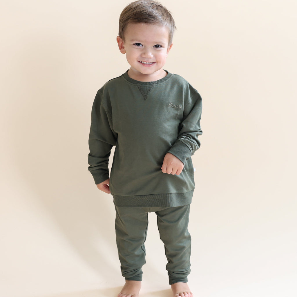Olive Bamboo French Terry Joggers