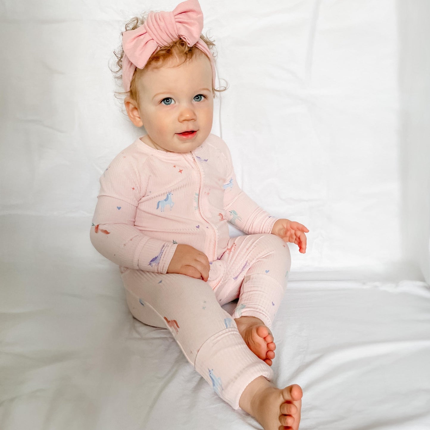 Unicorns Small Ribbed Zip Romper