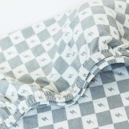 Checkered Lightning Bolt Twin Sheet With Pillow Case