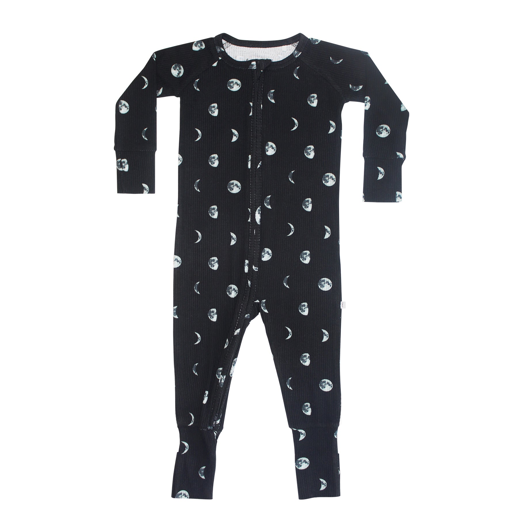 Moon Phases Small Ribbed Zip Romper
