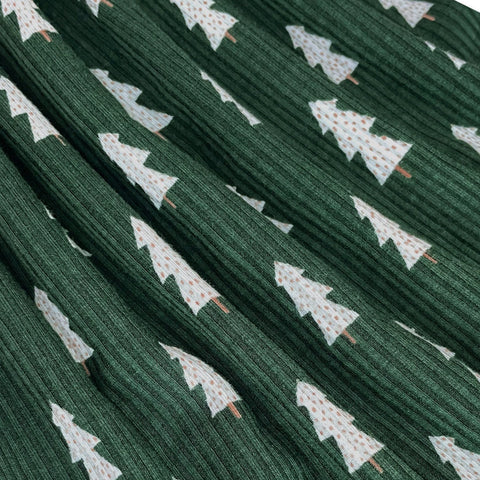 Christmas Trees Small Ribbed Bow