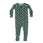 Christmas Trees Small Ribbed Zip Romper