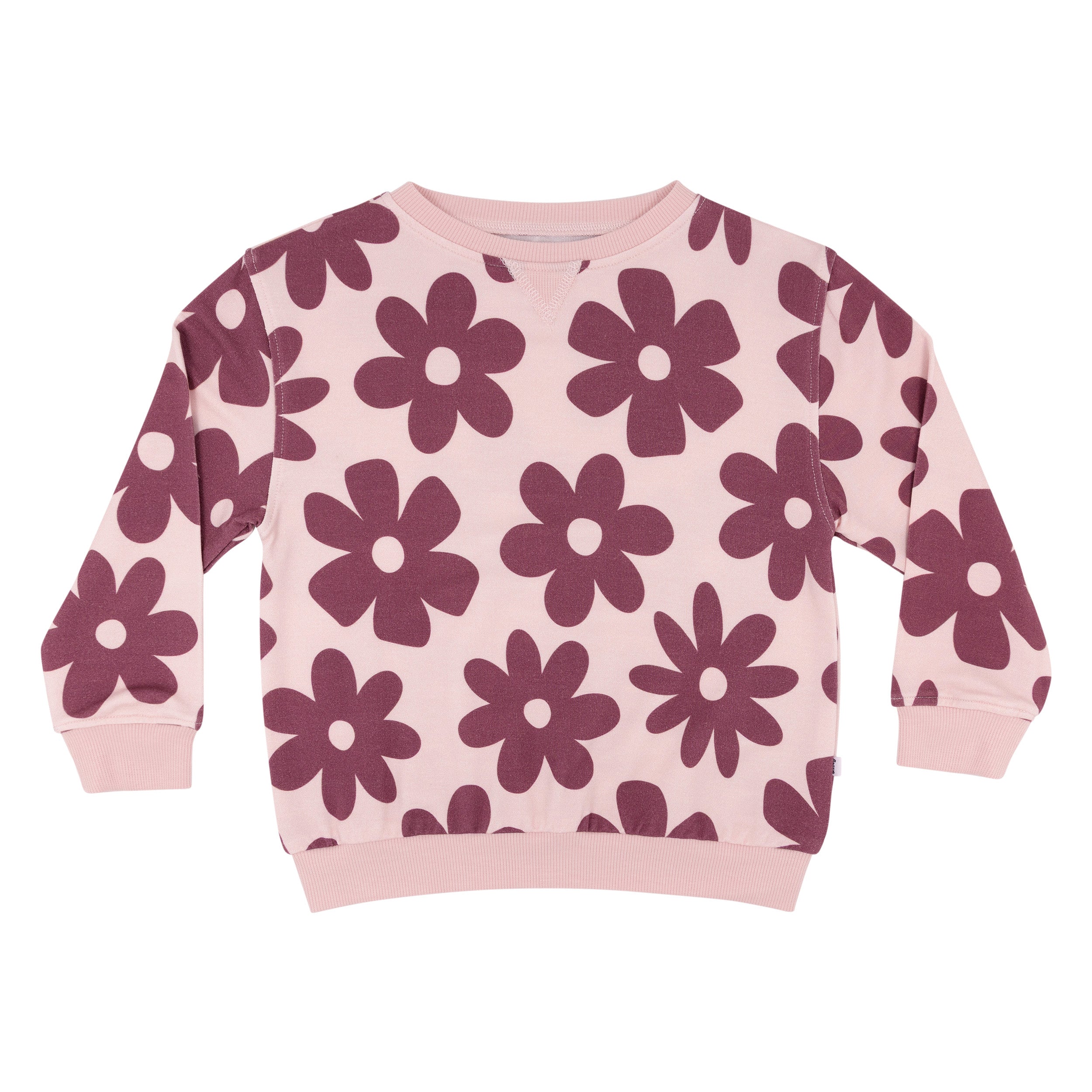 Floral Mauve Bamboo French Terry Pullover