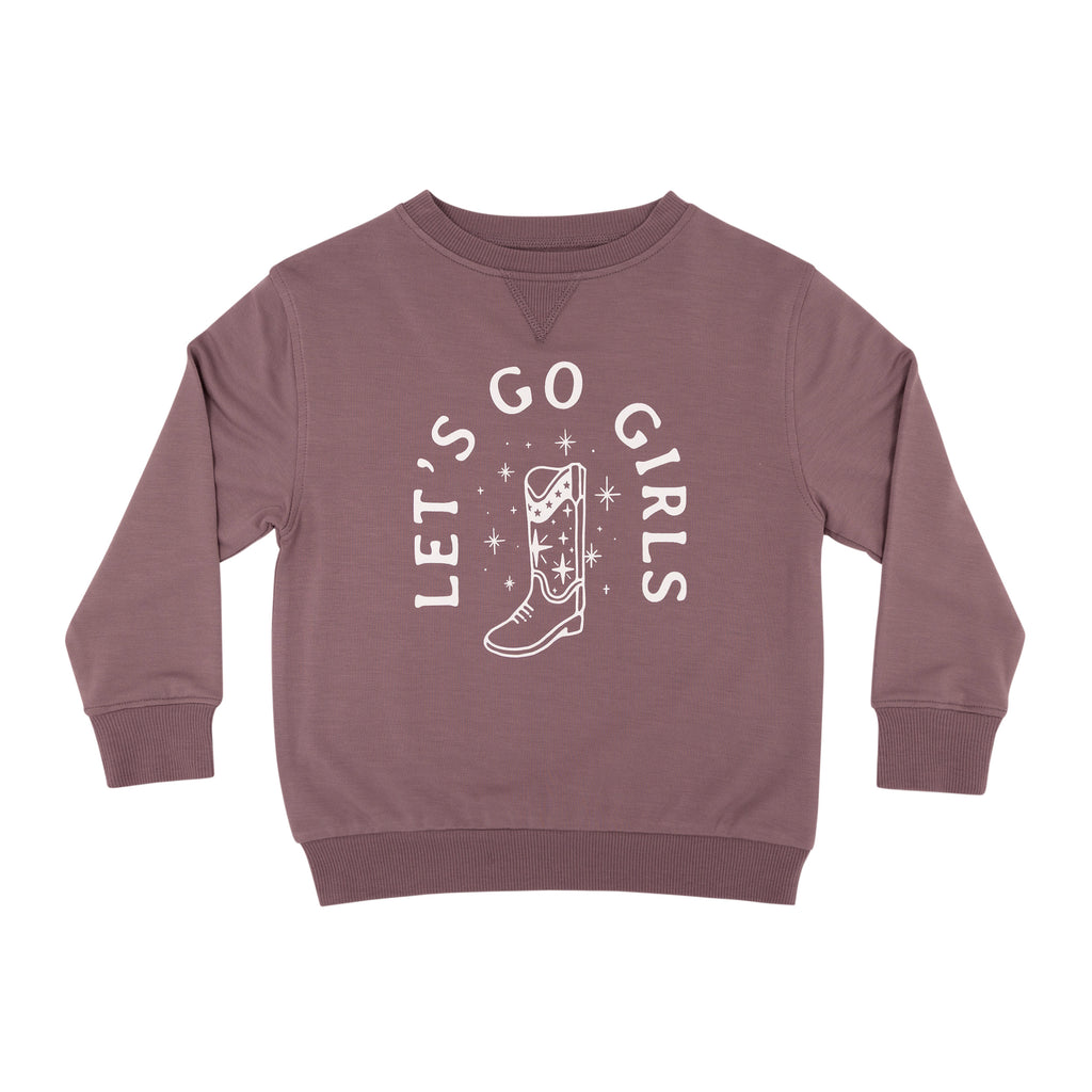 Let's Go Girls Plum Bamboo French Terry Pullover