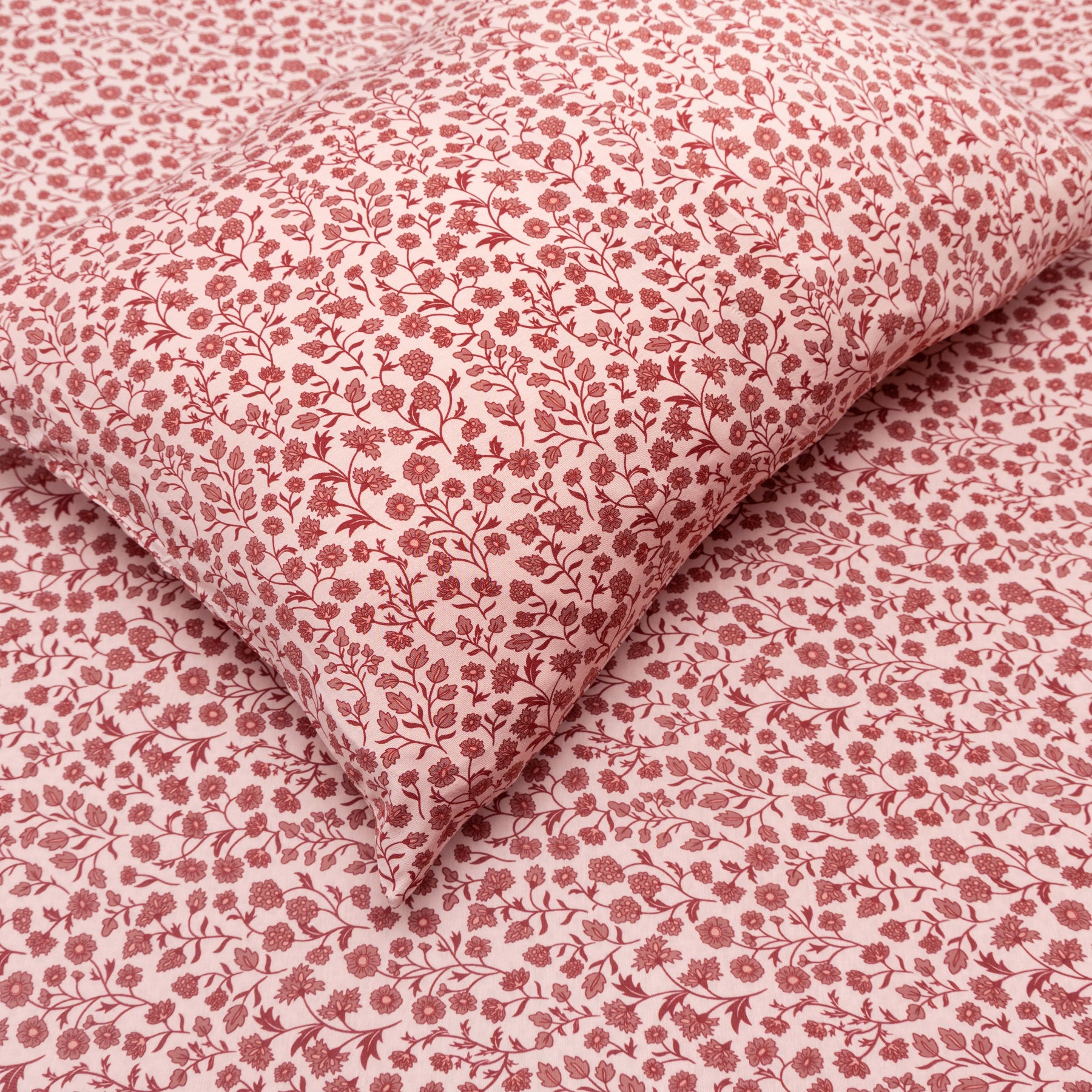 Mauve Floral Twin Sheet With Pillow Case