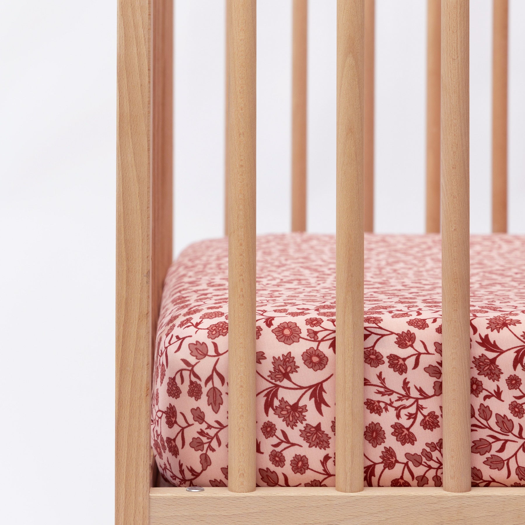 Mauve Floral Crib Sheet