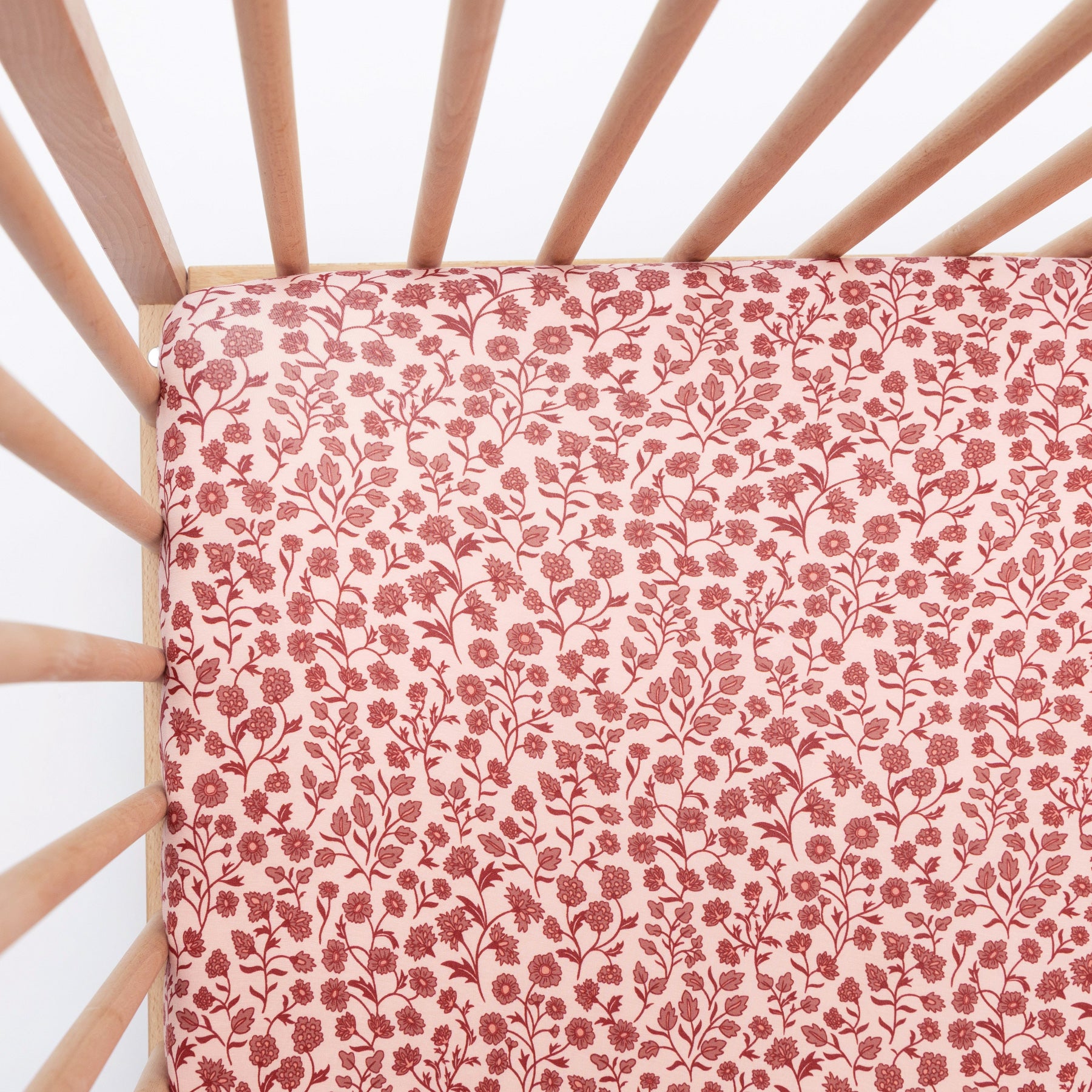 Mauve Floral Crib Sheet