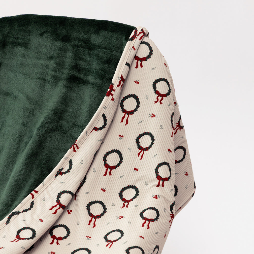 Christmas Wreaths Small Ribbed Toddler Blanket