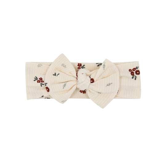 Scattered Floral Small Ribbed Bow