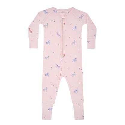 Unicorns Small Ribbed Zip Romper