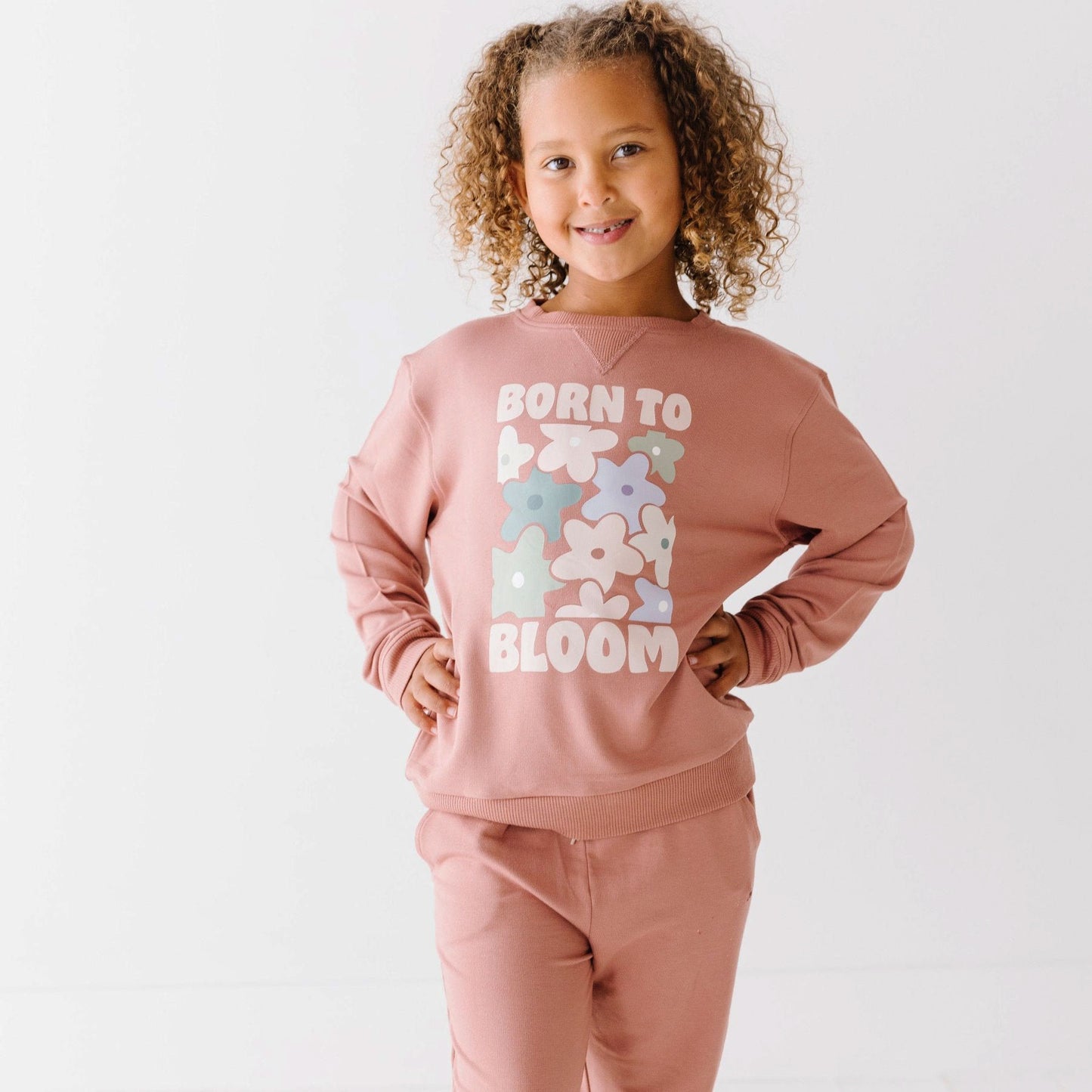 Born To Bloom Rose Bamboo French Terry Pullover & Jogger Set