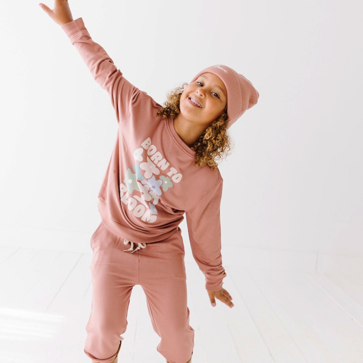 Born To Bloom Rose Bamboo French Terry Pullover & Jogger Set