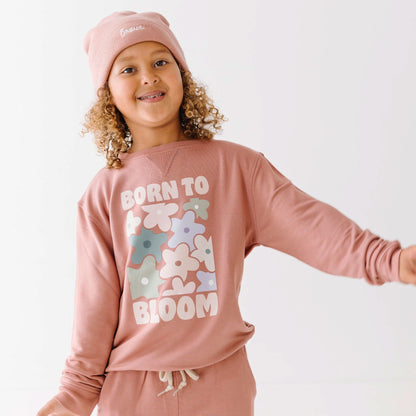 Born To Bloom Rose Bamboo French Terry Pullover & Jogger Set