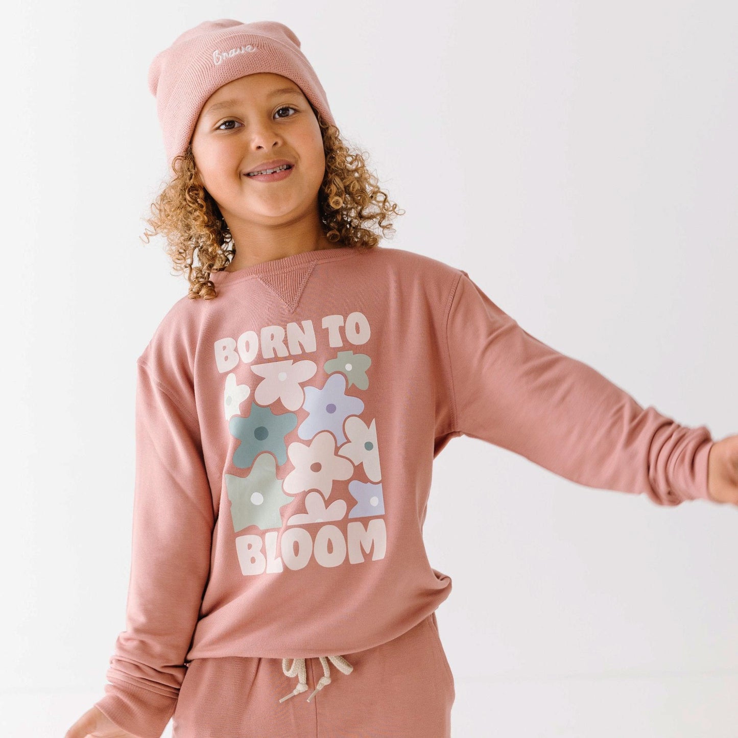 Born To Bloom Rose Bamboo French Terry Pullover