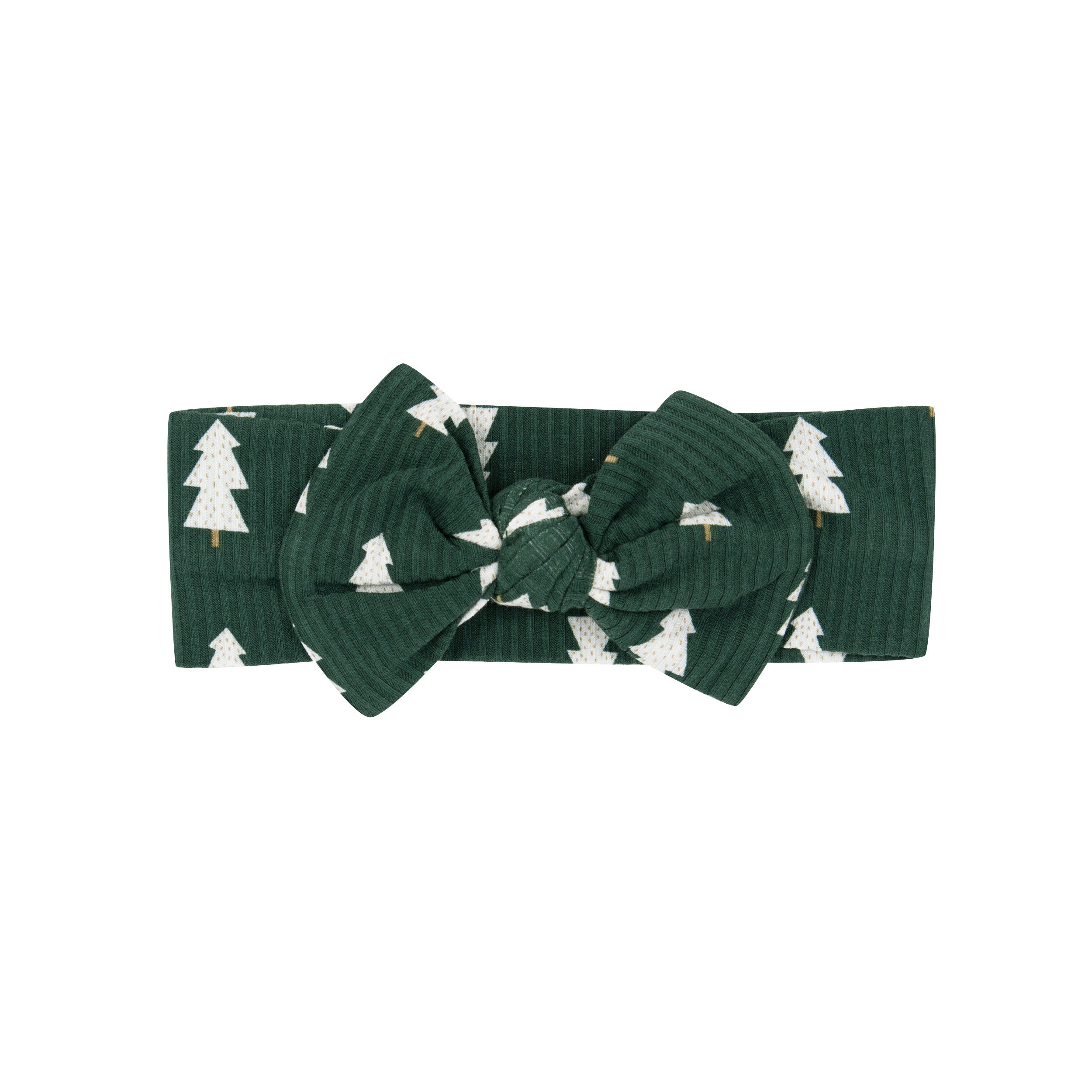 Christmas Trees Small Ribbed Bow