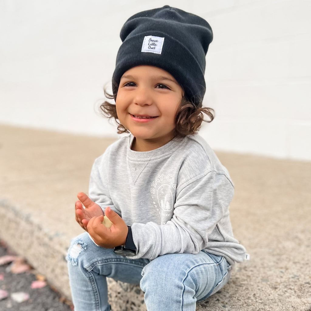 Midnight Black Knit Beanie