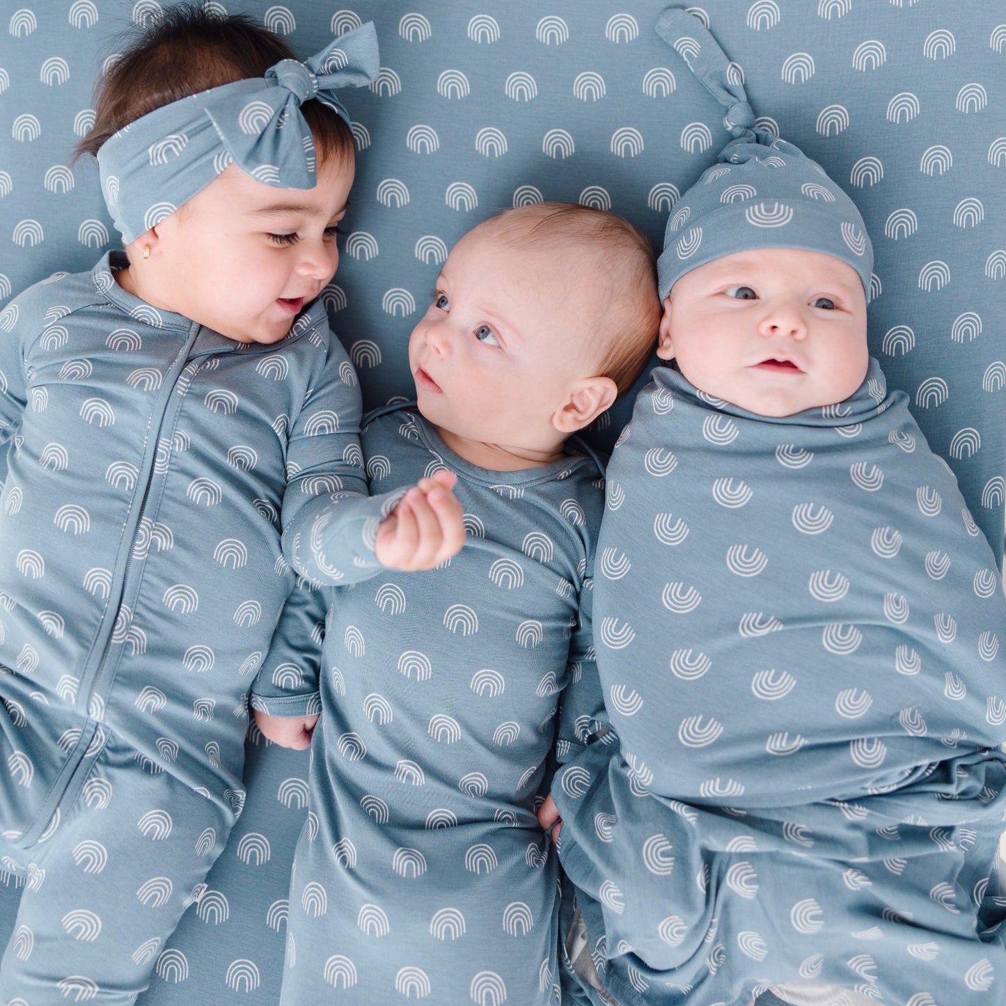 Slate Rainbows Swaddle Set