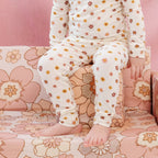 Pink Daisies Small Ribbed Two-Piece Set