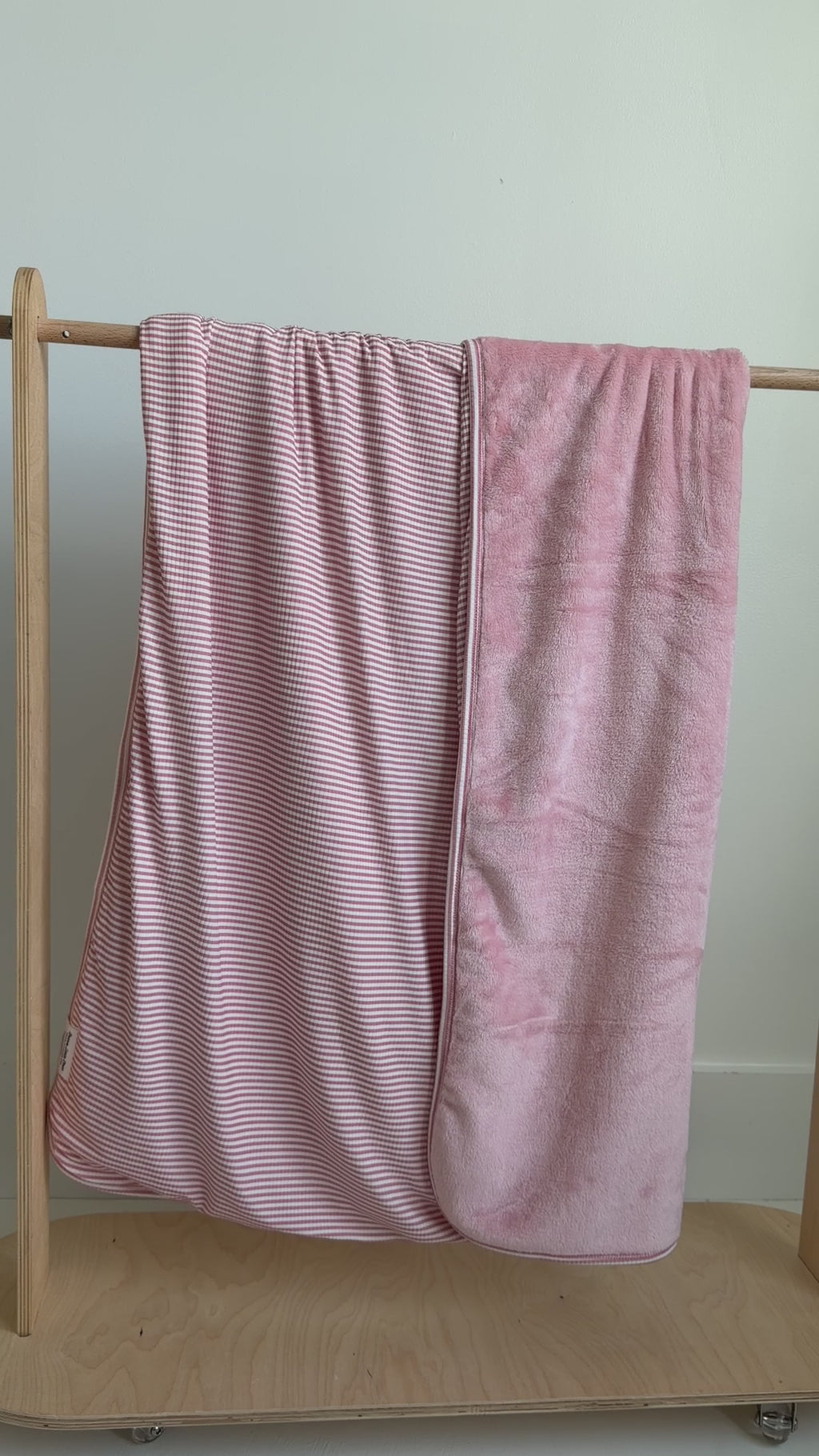 Blush Small Stripe Ribbed Toddler Blanket