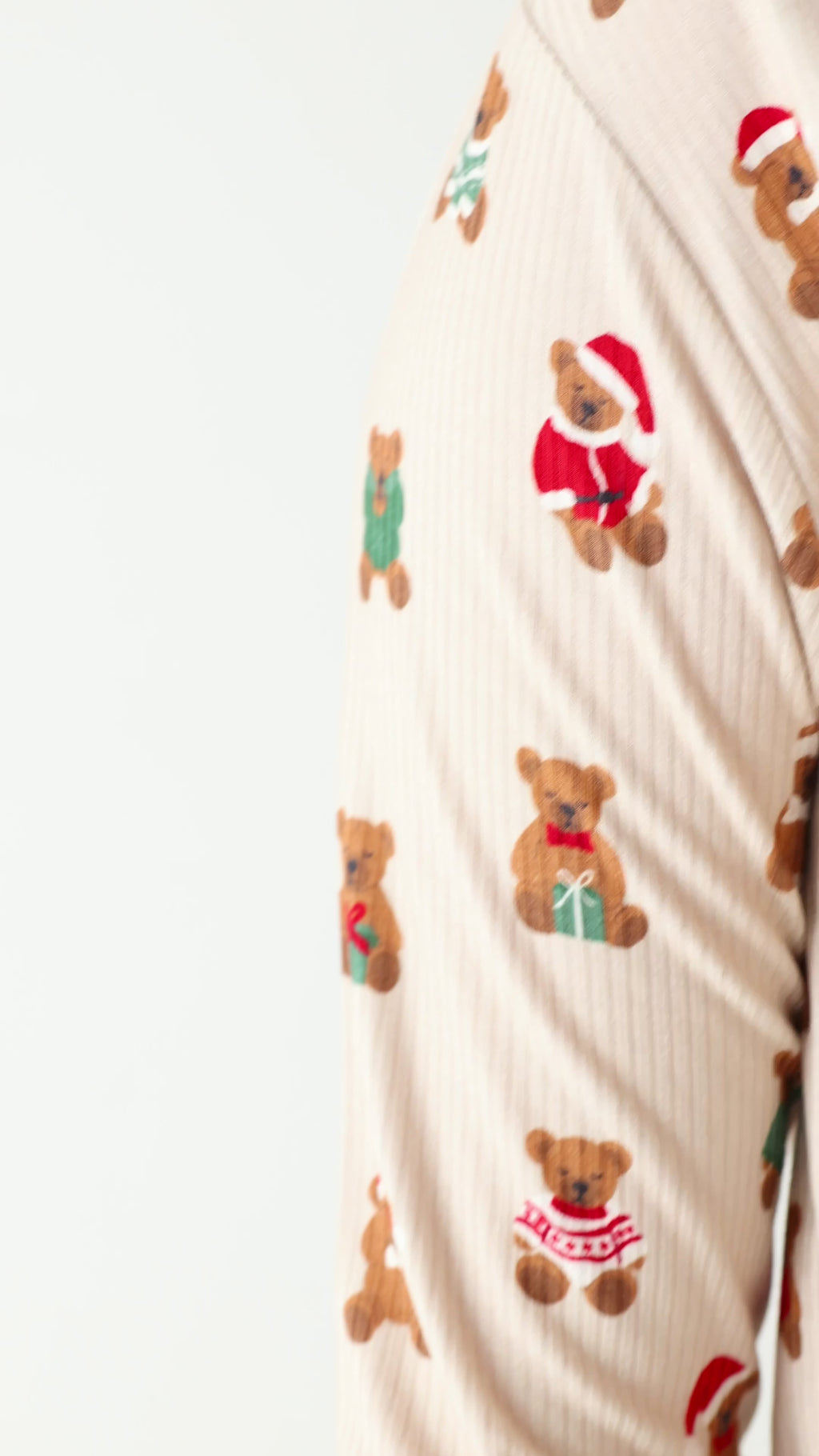 Teddy Bear Small Ribbed Women's Long Sleeve Top