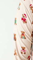 Teddy Bear Small Ribbed Women's Long Sleeve Top