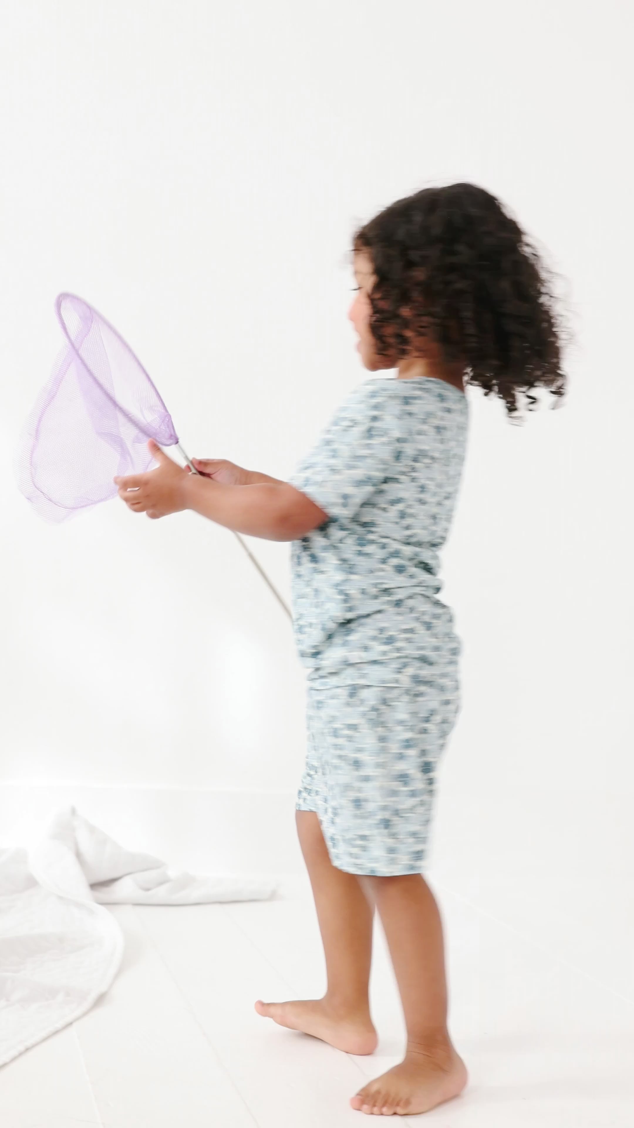 Bluebell Blossoms Small Ribbed Shorts Two-Piece Set