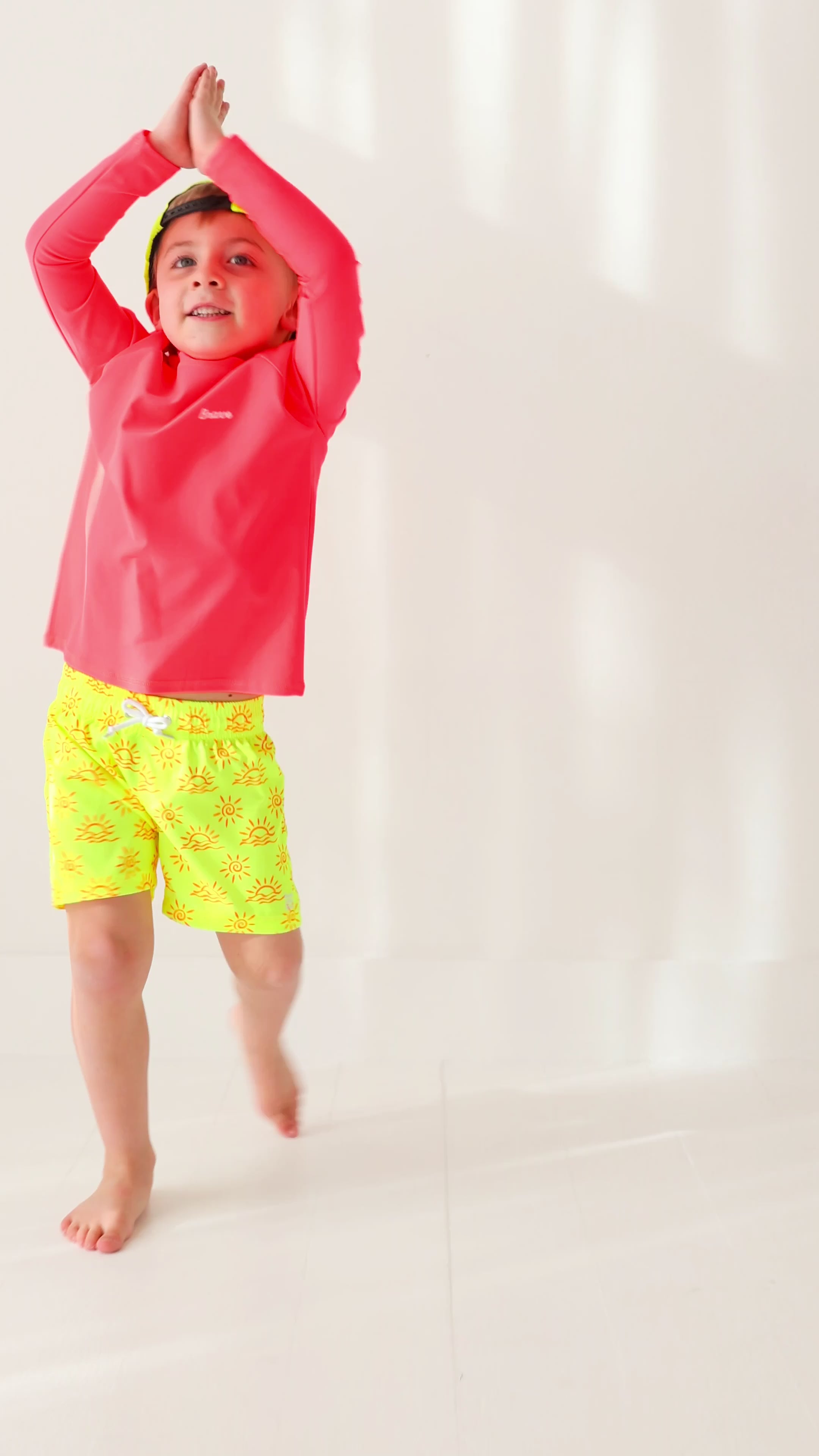 Neon Coral Rash Guard