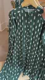 Christmas Trees Small Ribbed Zip Romper