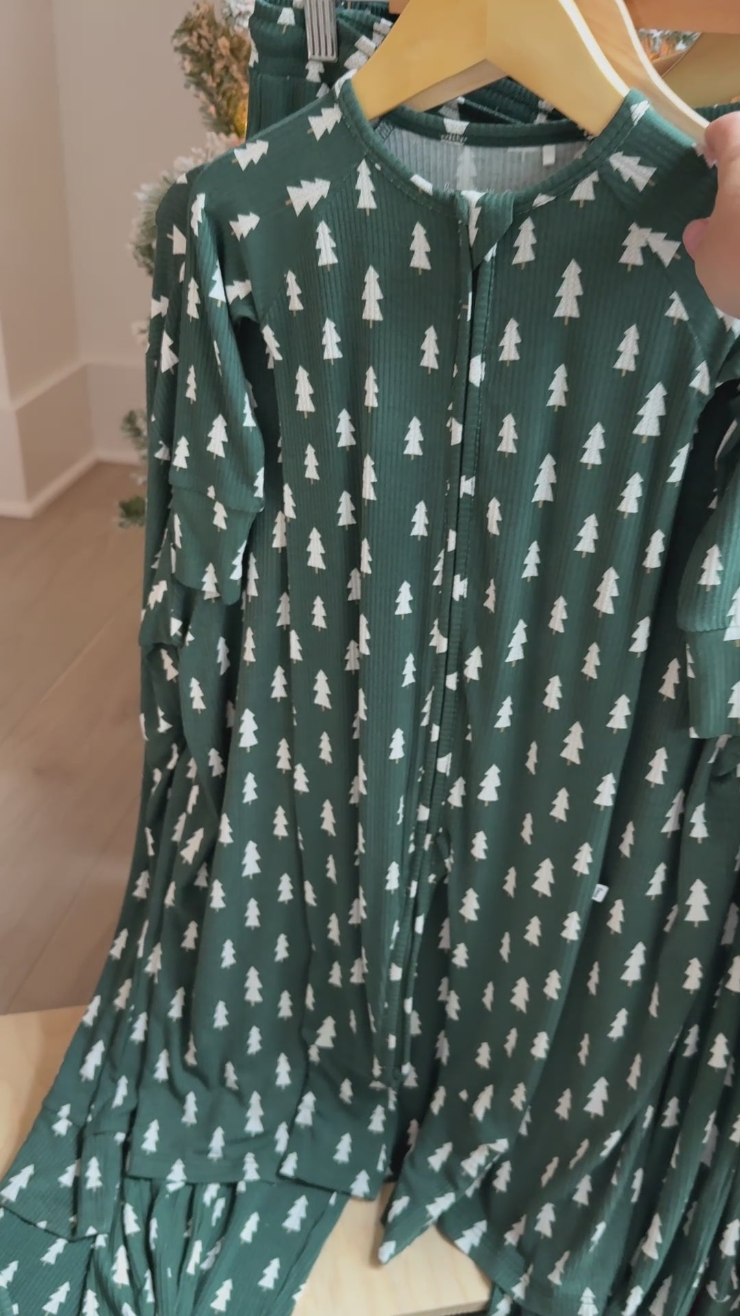 Christmas Trees Small Ribbed Zip Romper