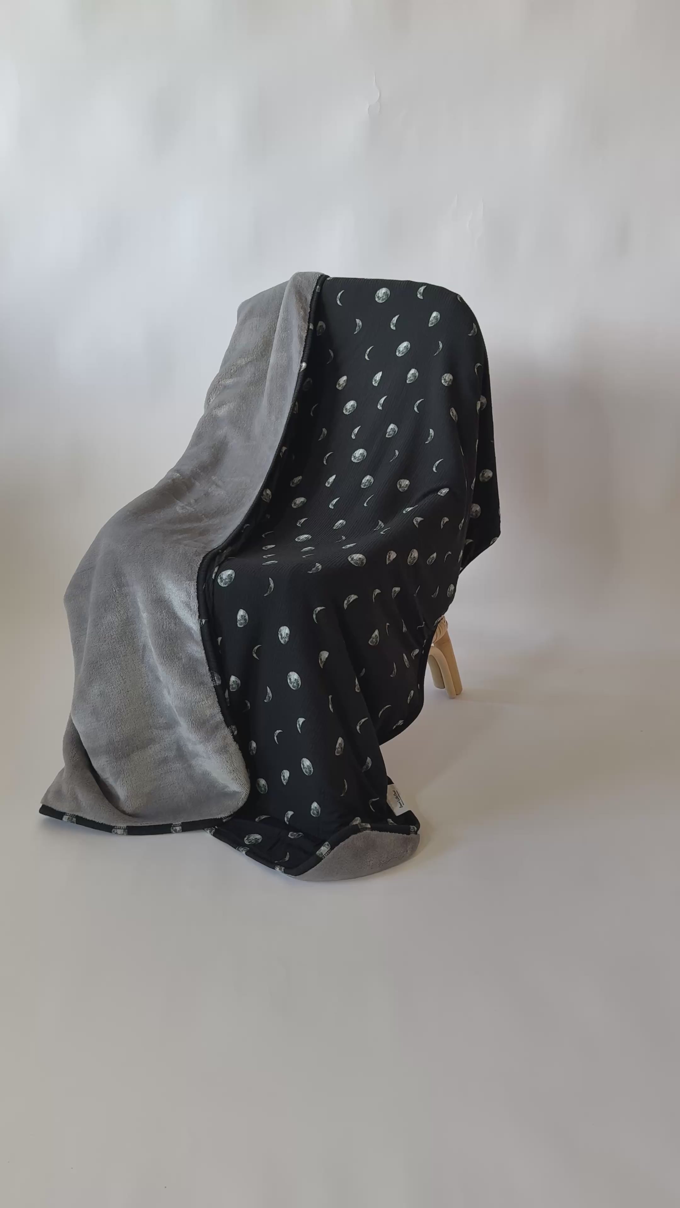 Moon Phases Small Ribbed Adult Blanket