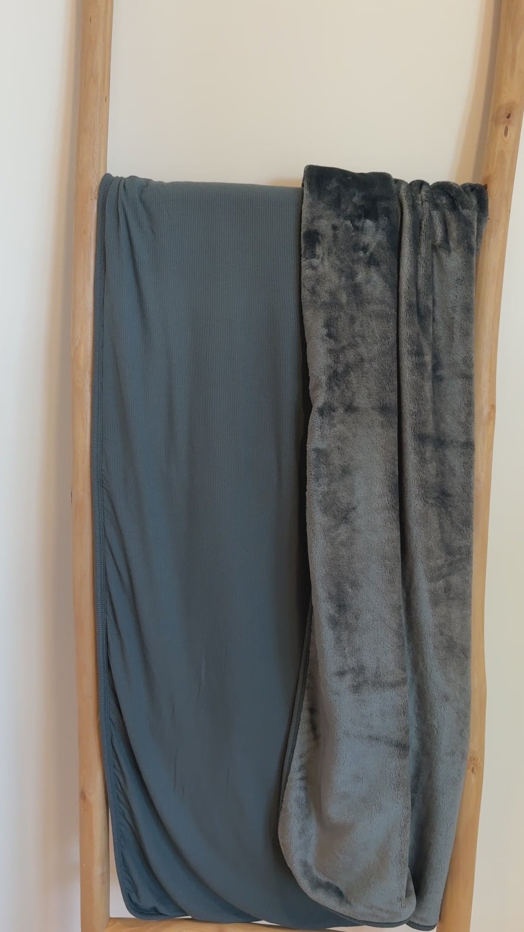 Dark Steel Blue Small Ribbed Youth Blanket
