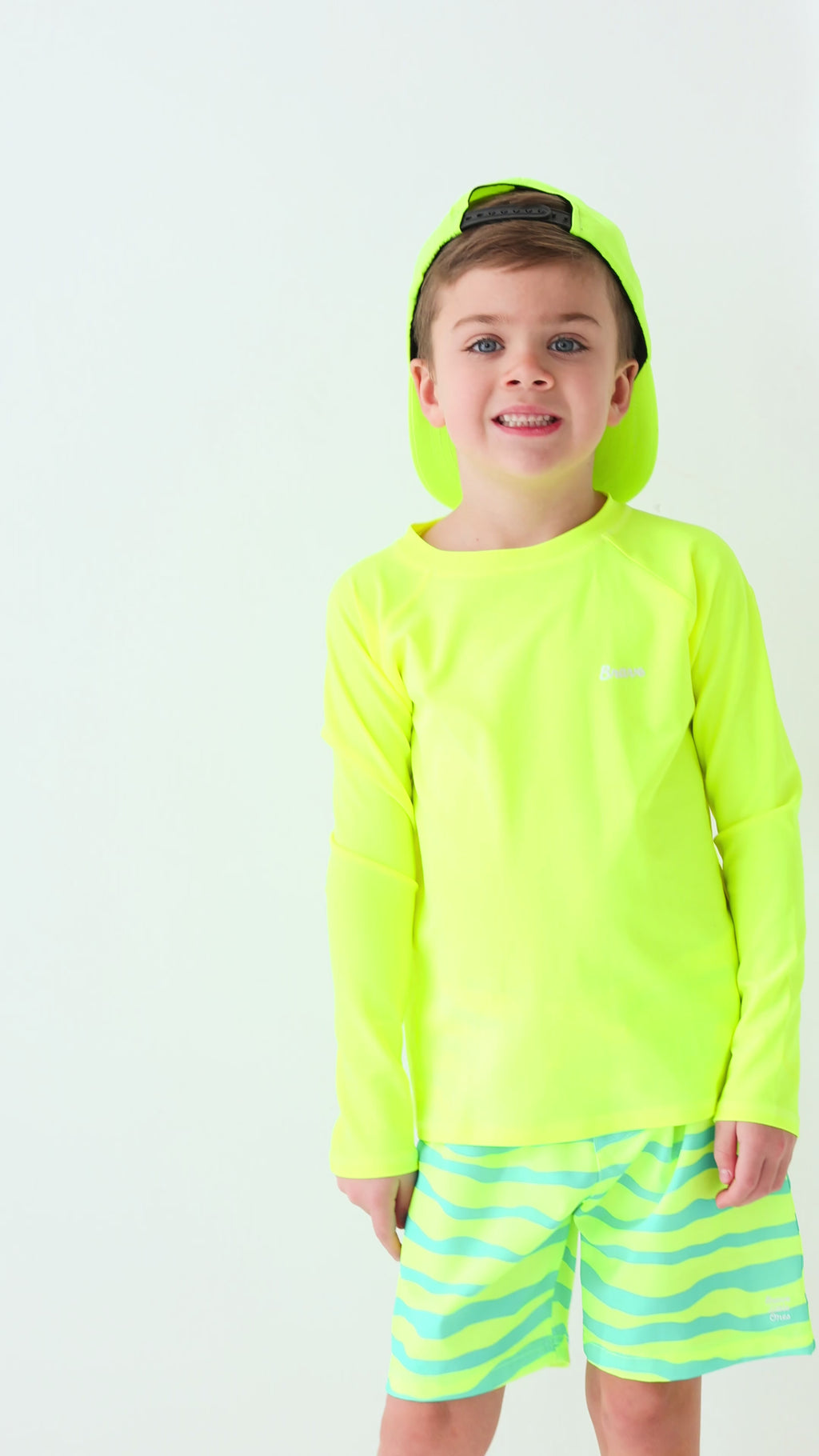 Neon Yellow Tides Swim Trunks