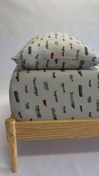 Road Vehicles Twin Sheet With Pillow Case
