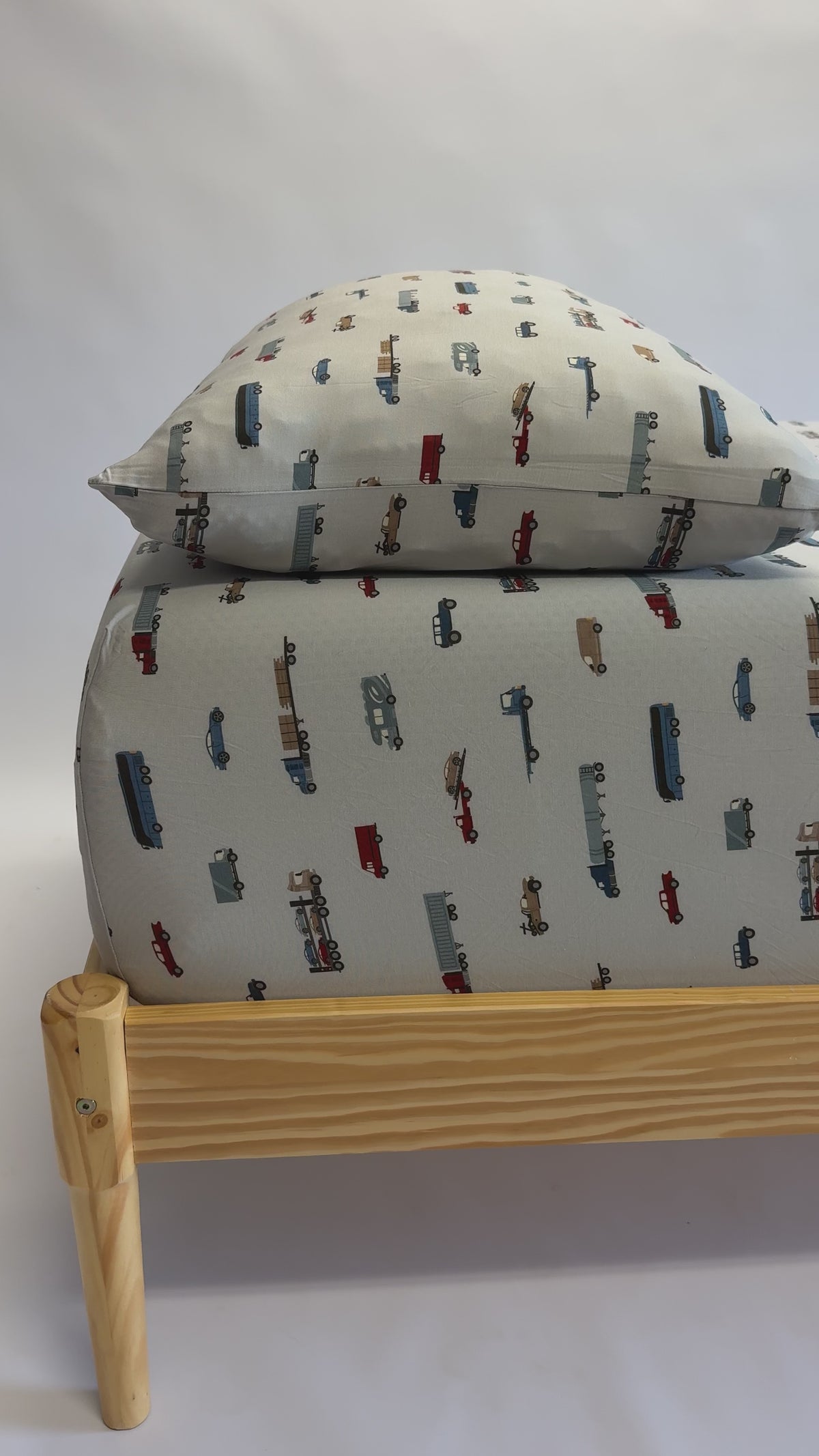 Road Vehicles Twin Sheet With Pillow Case