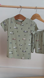 Trash Trucks Small Ribbed Shorts Two-Piece Set