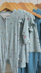 Gone Fishing Small Ribbed Zip Romper