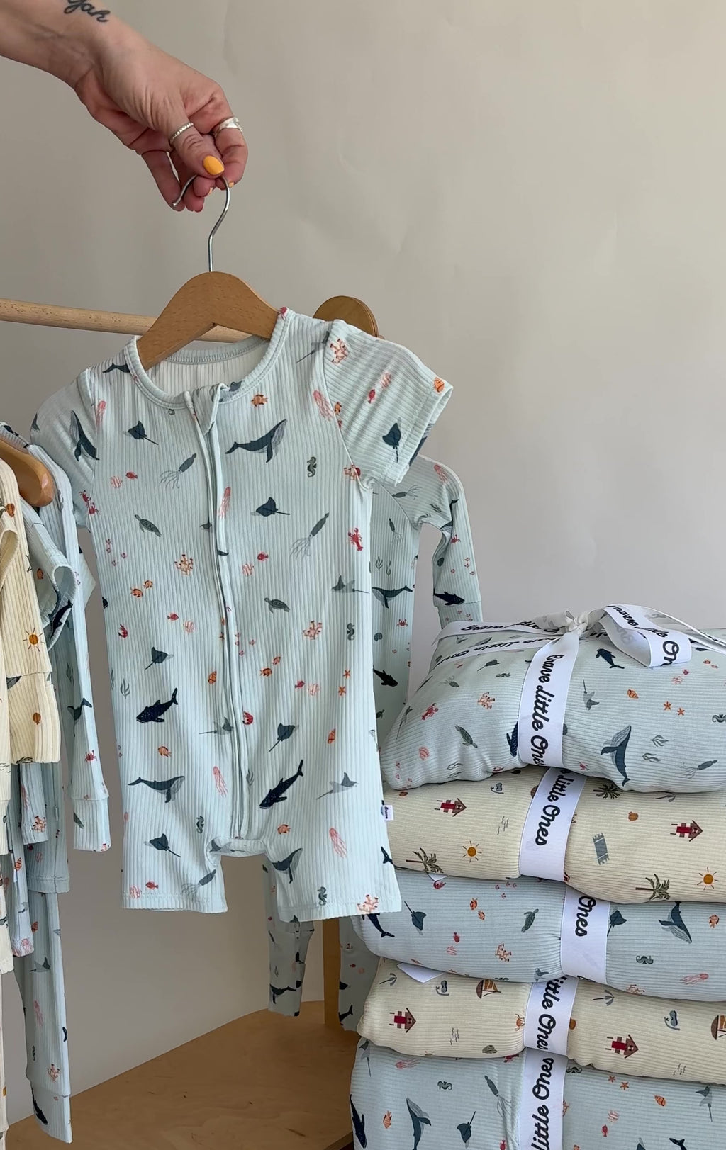 Under The Sea Small Ribbed Summer Zip Romper