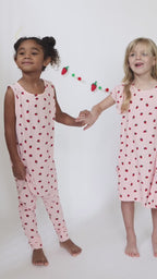 Strawberries Small Ribbed Harem Romper