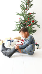 Christmas Trains Small Ribbed Two-Piece Set