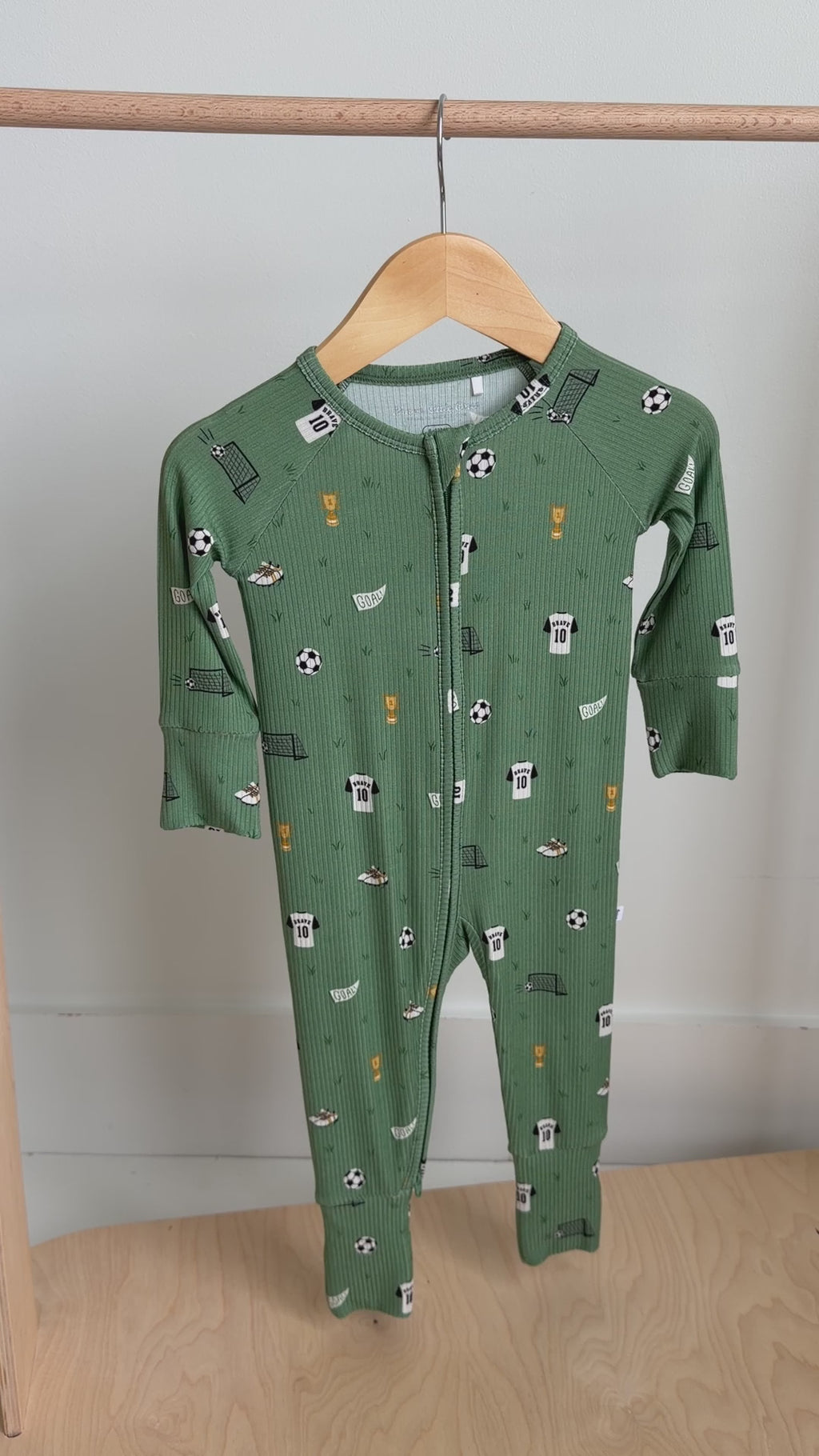 Soccer Small Ribbed Zip Romper