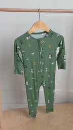 Soccer Small Ribbed Zip Romper