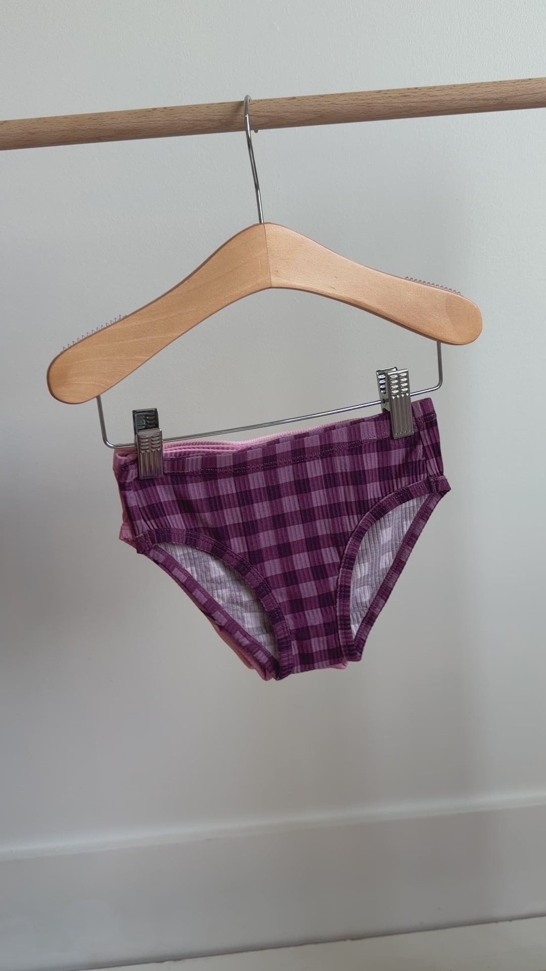 Gymnastics, Plum Gingham and Ballet Pink Underwear 3 pack