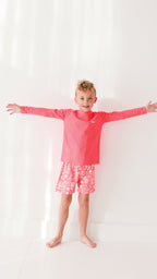 Neon Coral Rash Guard