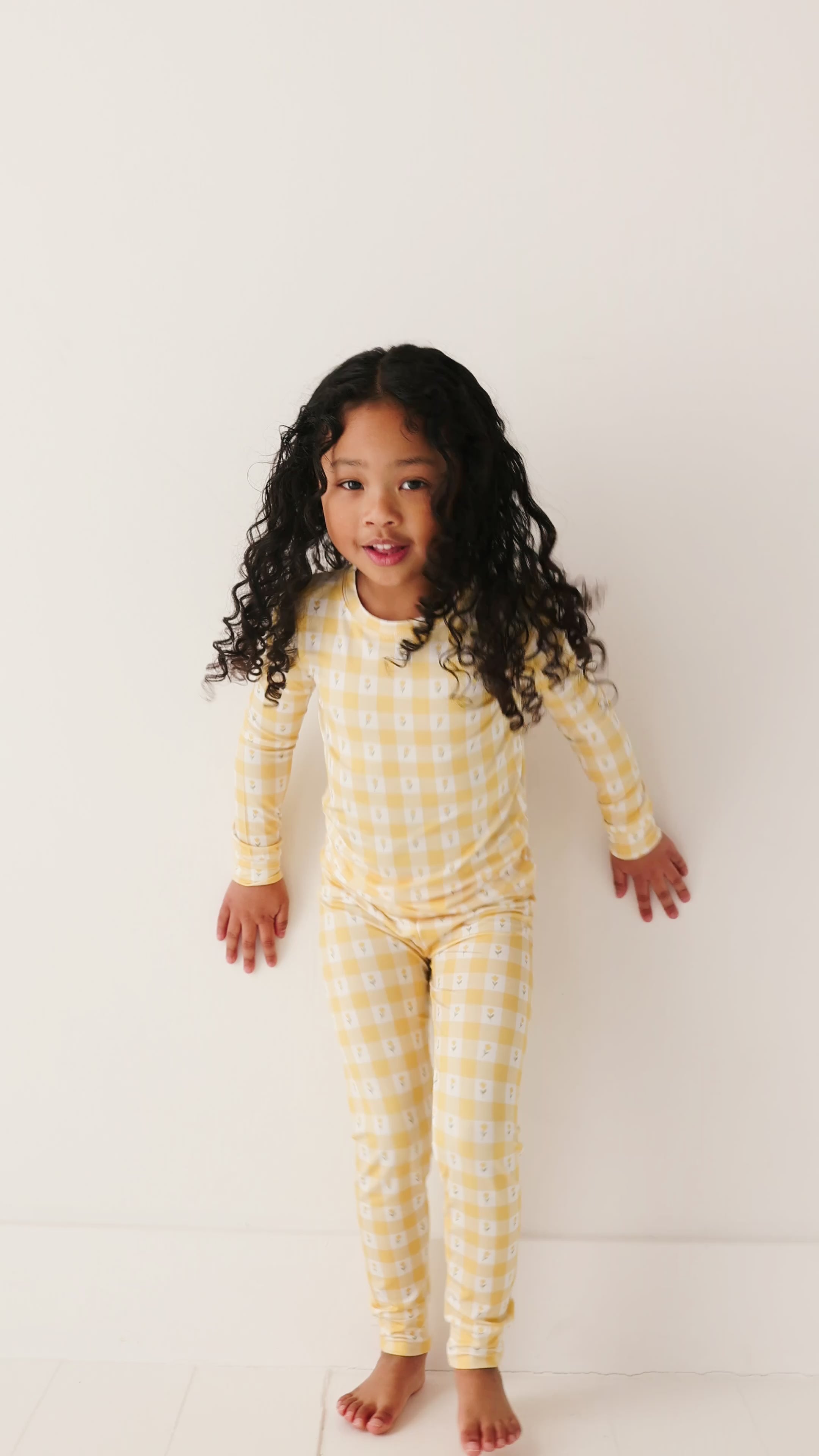 Yellow Gingham Tulip Two-Piece Set