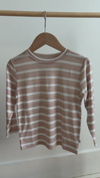 Tan Wide Stripe Long Sleeve Shirt