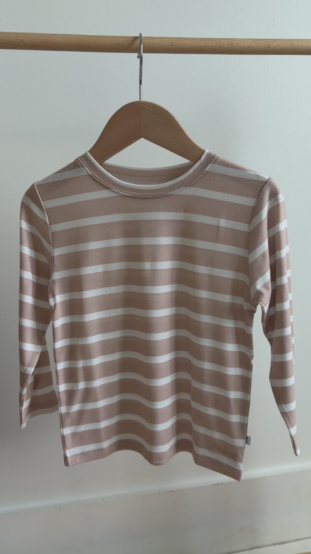 Tan Wide Stripe Long Sleeve Shirt