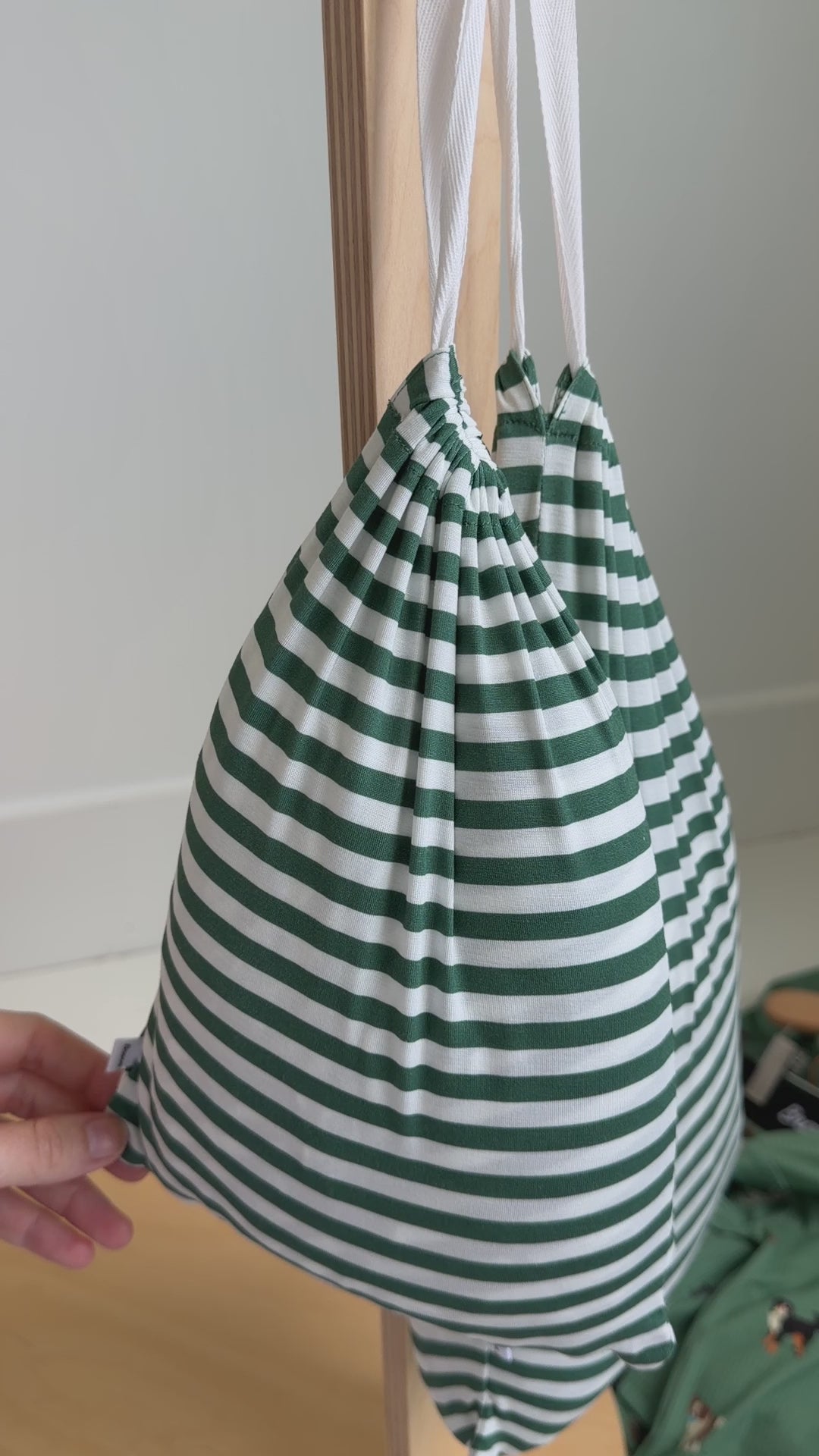 Eucalyptus Green Stripe Twin Sheet With Pillow Case