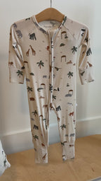 Zoo Day Small Ribbed Zip Romper