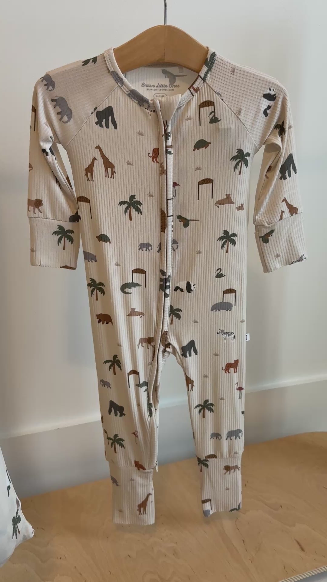 Zoo Day Small Ribbed Zip Romper
